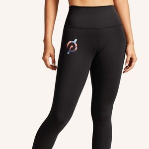 Lululemon Peloton Black Leggings with Multicolor Logo